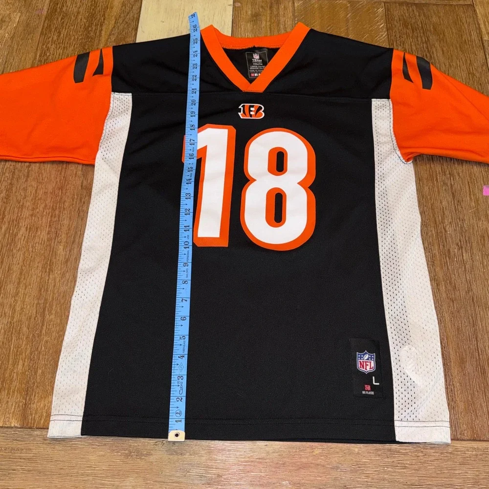 NFL Cincinnati Bengals Jersey Youth L Black A.J. Green 18 Excellent Mesh Side